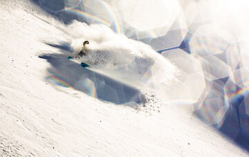 Freeskier Sandra Lahnsteiner photographed for Fischer Freeski at Stubai Glacier Austria by Action Sports Photographer Florian Breitenberger